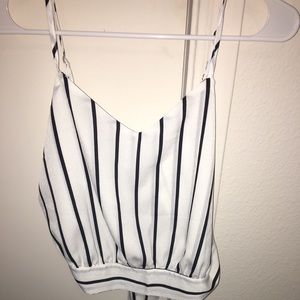 Striped crop tank top